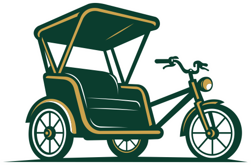 Green pedicab illustration — Central Park pedicab tour NYC