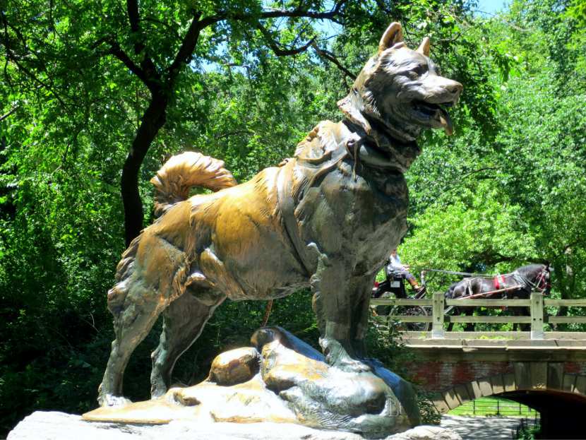Balto statue Central Park bronze sled dog