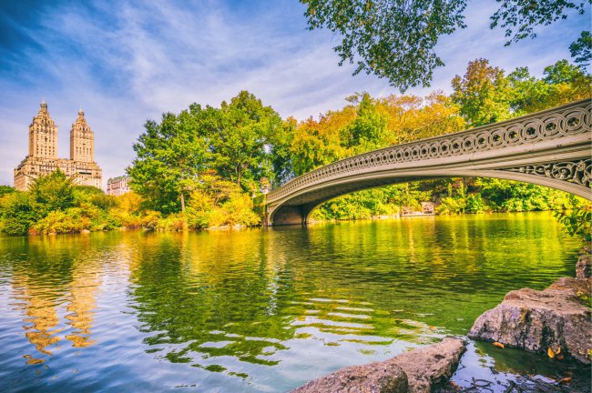 Bow Bridge at sunset — a classic Central Park date idea
